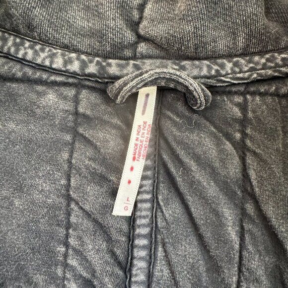 New Free People Dolman Quilted Knit Jacket Varsity Stripe Large Black - Picture 7 of 8